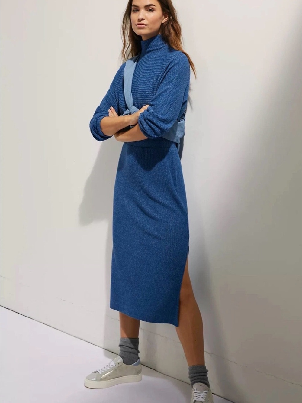 SATURDAY/SUNDAY Anthropologie Mariah Long Sleeve Rib Knit Maxi Dress Large